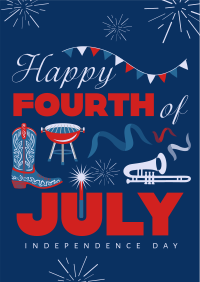 4th of July Illustration Flyer Image Preview