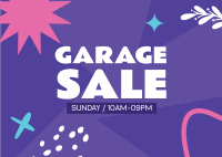 Garage Sale Notice Postcard Design