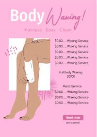 Full Body Waxing Menu Design