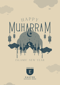 Peaceful and Happy Muharram Flyer Design