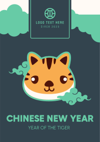 Adorable Tiger Sticker Flyer Design