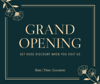 Grand Opening Elegant Floral Facebook Post 