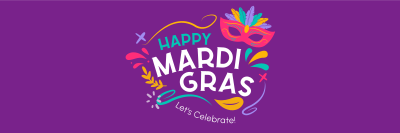 Mardi Gras Mask Twitter header (cover) Image Preview