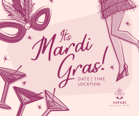 Flapper Mardi Gras Facebook Post Design