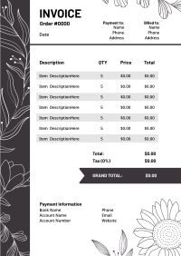 Sophisticated Floral Invoice Design