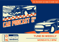 Fast Car Podcast Postcard Design