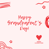 Happy Grandparents Scribble Instagram Post Design