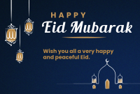 Eid Mubarak Lanterns Pinterest Cover Design