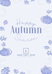 Leaves and Pumpkin Autumn Greeting Flyer Design