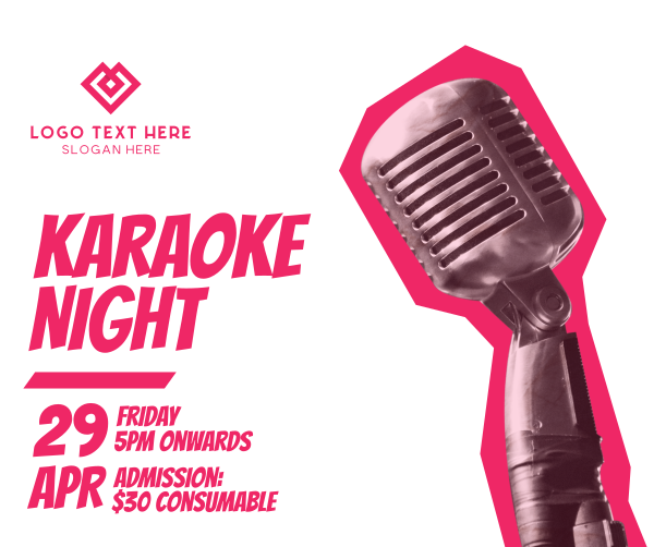 Karaoke Night Mic Facebook Post Design Image Preview