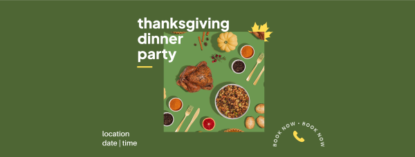 Thanksgiving Dinner Party Facebook Cover Design Image Preview