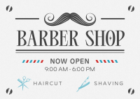 Classic Barber Shop Opening Postcard Design