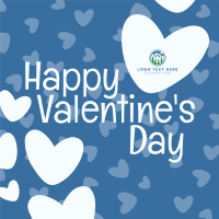 Valentine Confetti Hearts Instagram Post Design