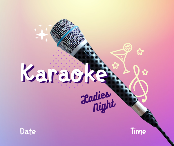 Karaoke Ladies Night Facebook Post Design Image Preview