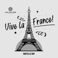 Eiffel Tower Bastille Greeting  Linkedin Post Image Preview