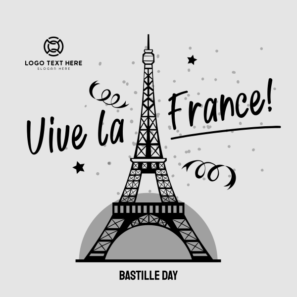 Eiffel Tower Bastille Greeting  Linkedin Post Design Image Preview