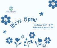 We're Open Flower Power Facebook post Image Preview
