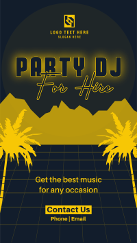 Synthwave DJ Party Service Facebook Story Design