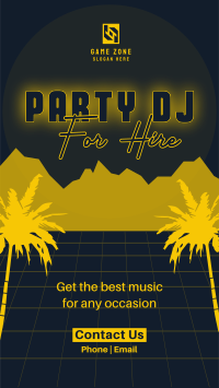 Synthwave DJ Party Service Facebook story Image Preview