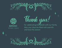 Celebrating Hanukkah Thank You Card Image Preview