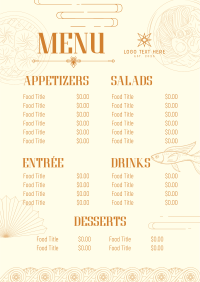 Dainty Oriental Restaurant Menu Preview