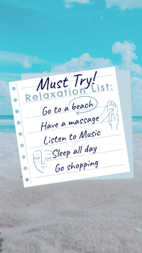 Beach Relaxation List Instagram story Image Preview