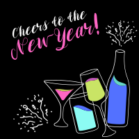 Cheers to New Year! Instagram Post Design
