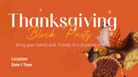 Thanksgiving Block Party Facebook Event Cover Design