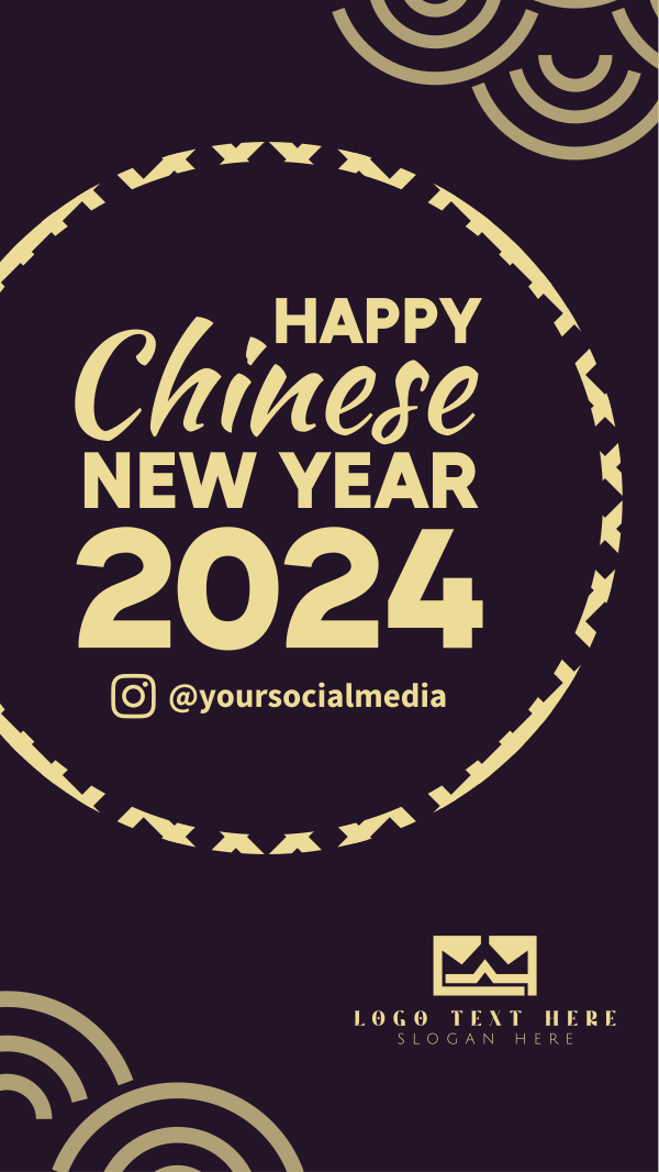 Chinese New Year Circle Facebook Story Design Image Preview