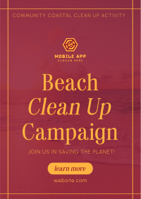 Beach Clean Up Drive Poster Design