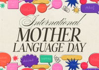Modern Nostalgia International Mother Language Day Postcard Design
