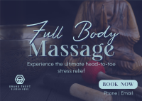 Full Body Massage Postcard Design