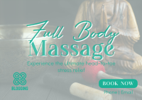 Full Body Massage Postcard Design