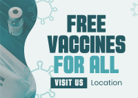 Free Vaccination For All Postcard Design