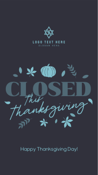 Closed for Thanksgiving Instagram story Image Preview