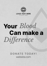 Minimalist Blood Donation Drive Poster Image Preview