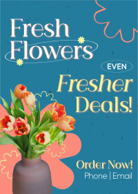 Fresh Flowers Sale Flyer Design