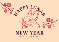 Ink Lunar Rabbit Postcard Image Preview