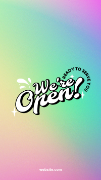 We're Open Funky Facebook Story Image Preview