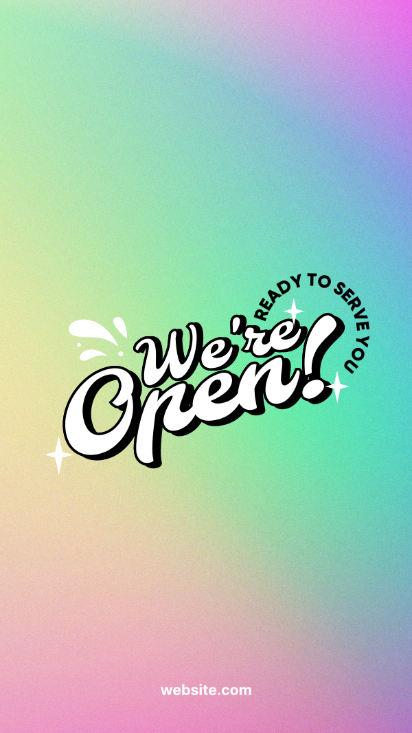 We're Open Funky Facebook Story Design