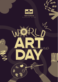 Quirky World Art Day Poster Image Preview