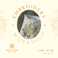 Embroidery Workshop Instagram post Image Preview