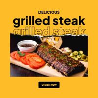 Delicious Grilled Steak Instagram post | BrandCrowd Instagram post Maker