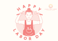 Labor Day Greeting Postcard Design