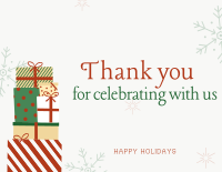 Seasons Greetings Thank You Card Image Preview