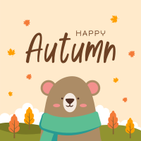 Bear in Autumn Instagram Post Design