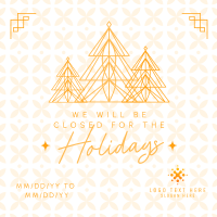 Ornamental Holiday Closing Instagram Post Design