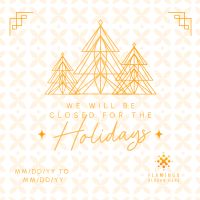 Ornamental Holiday Closing Instagram post Image Preview