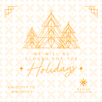 Ornamental Holiday Closing Instagram post Image Preview