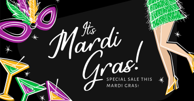 Mardi Gras Flapper Facebook ad Image Preview